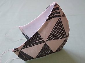Rúška - Dizajnové rúško trojuholník tvarované dvojvrstvové - 11845978_