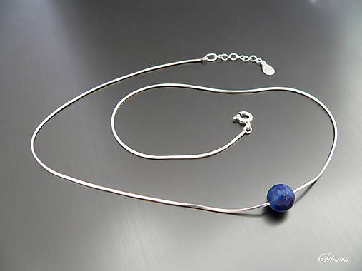  - Strieborný 925 náhrdelník s Lapis lazuli - 11845280_