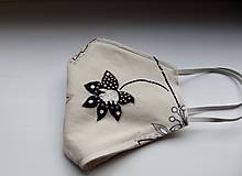 Rúška - dámske rúško dvojvrstvové motív kvet - 11845136_