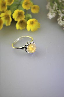 Prstene - citrín prsteň strieborný - nastaviteľná veľkosť - 11847530_