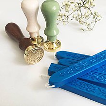 Suroviny - pečatný vosk s knôtom - odtiene na výber (2. modrý perleťový) - 11852523_