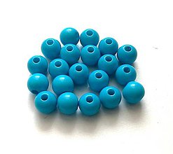 Korálky - Korálky Color plast 7 mm - 50 ks (modrá) - 11849458_