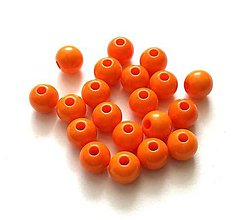 Korálky - Korálky Color plast 7 mm - 50 ks (oranžová) - 11849463_