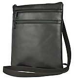 Pánske tašky - Kožená taška cez plece v čiernej farbe - 11849597_