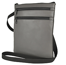 Pánske tašky - Kožená taška cez plece v šedej farbe - 11849576_