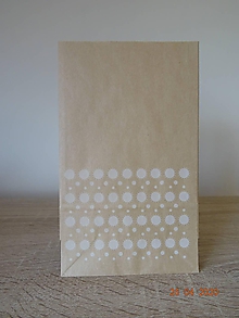 Obalový materiál - Papierový sáčok - prírodný - motív malé guličky, či slniečka gúľ - 11849361_