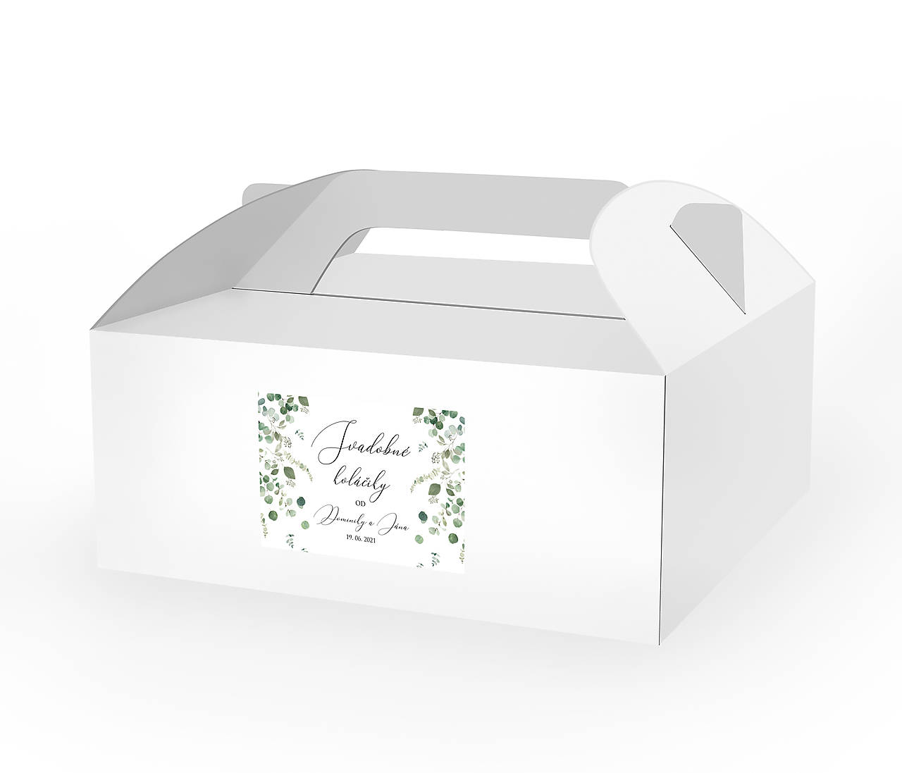Papiernictvo - Samolepiace etikety na zákusky a darčeky pre hostí Eukalyptové vetvičky - 11854224_