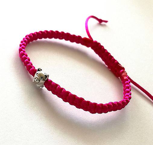 Náramky - S miniprasiatkom (fuchsia) - 11856463_