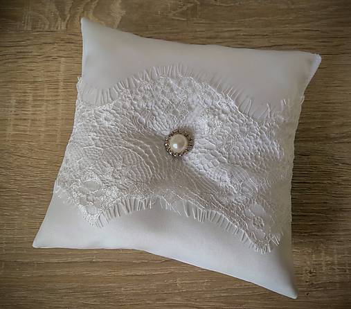 Prstene - svadobný vankúšik pod obrúčky off white - 11856265_