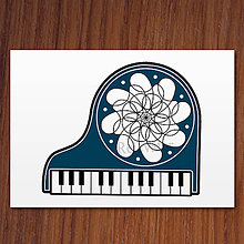 Papiernictvo - Relaxačná omaľovánka klavír (6) - 11854252_