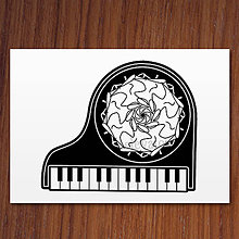 Papiernictvo - Relaxačná omaľovánka klavír (7) - 11854253_