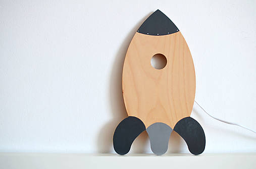 Detská drevená lampa - Raketa