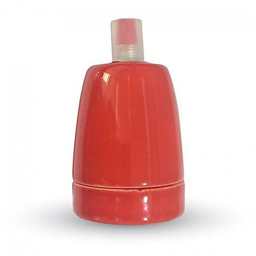 Komponenty - Kvalitná porcelánová objímka E27 • červená  - 11862943_