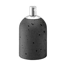 Iný materiál - Betónová handmade objímka E27 v tmavo šedej farbe - 11862967_