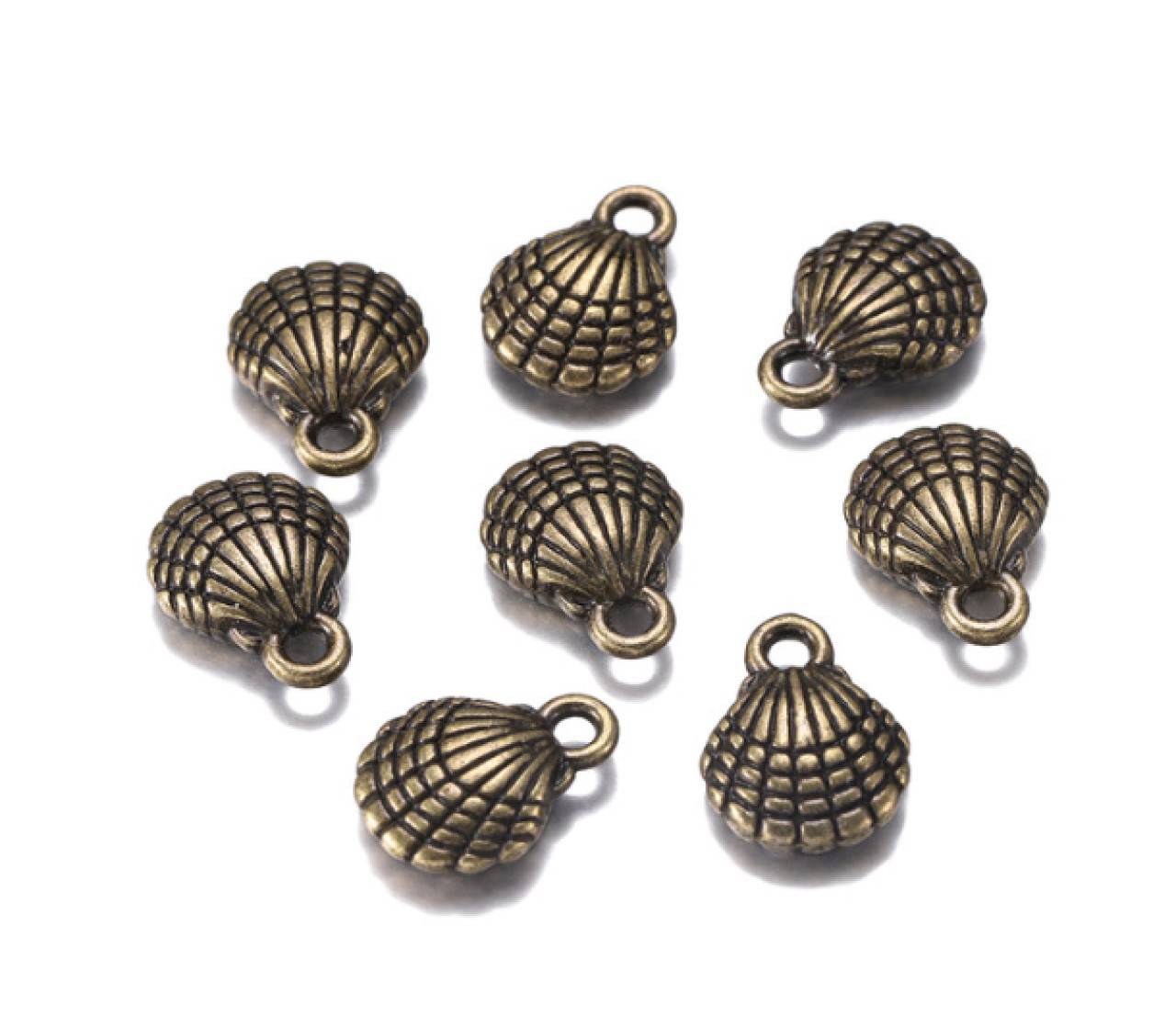 PR102 Prívesok mušlička 1,3 x 1,0 cm (Meď/Bronz)