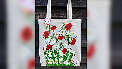 Nákupné tašky - ♥ Plátená, ručne maľovaná taška ♥ (S15) - 11864188_