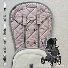 Detský textil - Vlnienka podložka do kočíka Bebetto 3 v 1 100% WOOL Seat Liner 100% bavlna Elegant Dusty Pink pudrová - 11872416_