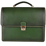 Pánske tašky - Luxusná kožená aktovka, ručne tieňovaná, tmavo zelená farba - 11870094_