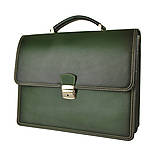 Pánske tašky - Luxusná kožená aktovka, ručne tieňovaná, tmavo zelená farba - 11870096_