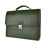Pánske tašky - Luxusná kožená aktovka, ručne tieňovaná, tmavo zelená farba - 11870097_