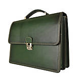 Pánske tašky - Luxusná kožená aktovka, ručne tieňovaná, tmavo zelená farba - 11870100_