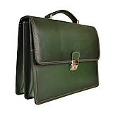 Pánske tašky - Luxusná kožená aktovka, ručne tieňovaná, tmavo zelená farba - 11870101_