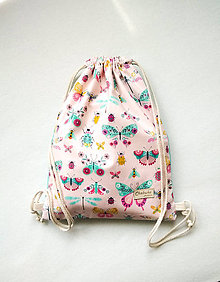 Detské tašky - Školské vrecko - batoh, motýle a chrobáčiky - 11869114_