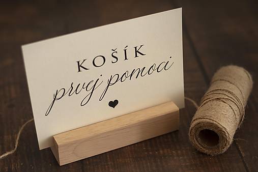 Papiernictvo - Informačná kartička krémová - Košík prvej pomoci - 11871406_