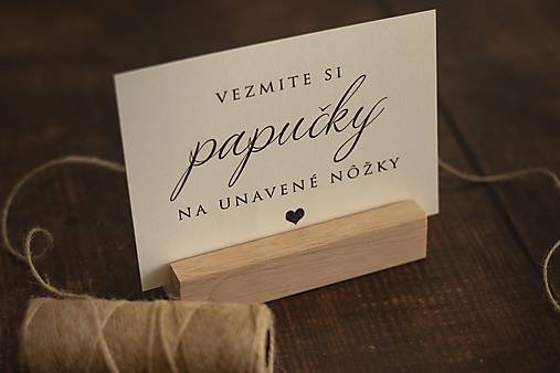 Papiernictvo - Informačná kartička krémová - Papučky - 11871413_