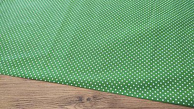 Textil - Bavlnená látka - bodky 2 mm - cena za 10 centimetrov (Zelená) - 11872822_