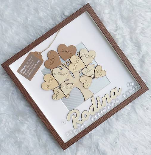 Dekorácie - Personalizovaný rámik - Strom života RODINA - 11881805_