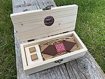 Pánske doplnky - SET - drevený motýlik Combo + manžetové gombíky (s kartónovou krabičkou) - 11885409_