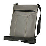 Pánske tašky - Crossbody kožená taška v šedej farbe - 11885862_