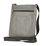 Pánske tašky - Crossbody kožená taška v šedej farbe - 11885867_