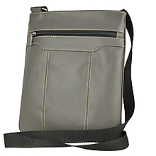 Pánske tašky - Crossbody kožená taška v šedej farbe - 11885869_