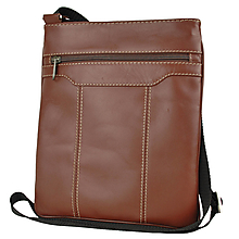 Pánske tašky - Crossbody kožená taška v hnedej farbe - 11885928_