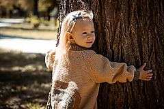 Detské oblečenie - Amélia dúhový sveter vo farbe Camel  - 11883663_