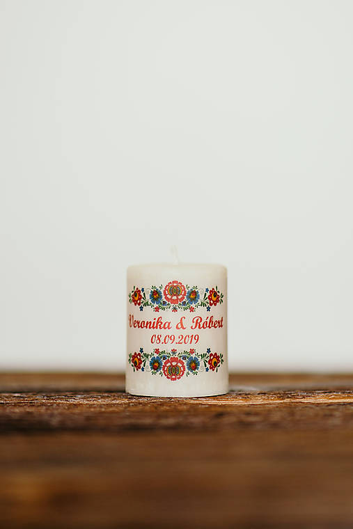 Menovka alebo darček pre svadobčanov - Sviečka - Vzor č.16