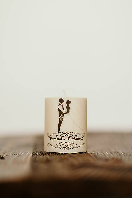 Menovka alebo darček pre svadobčanov - Sviečka - Vzor č.12