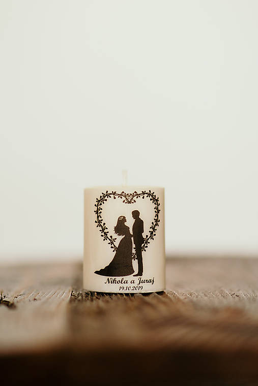 Menovka alebo darček pre svadobčanov - Sviečka - Vzor č.78
