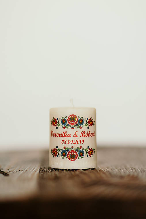 Menovka alebo darček pre svadobčanov - Sviečka - Vzor č.16