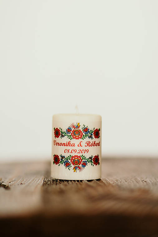 Menovka alebo darček pre svadobčanov - Sviečka - Vzor č.15