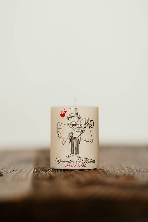 Menovka alebo darček pre svadobčanov - Sviečka - Vzor č.83