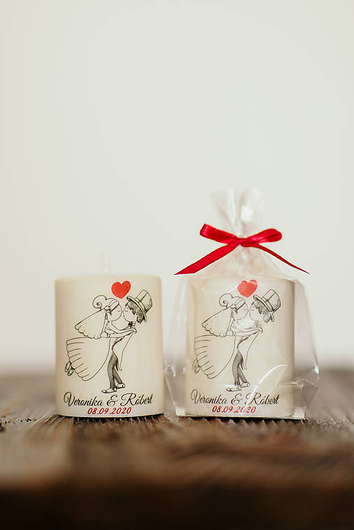 Menovka alebo darček pre svadobčanov - Sviečka - Vzor č.84