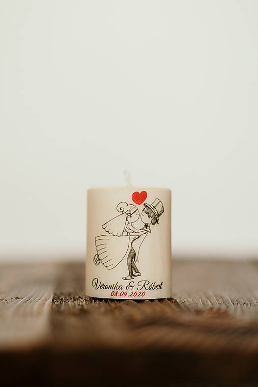 Menovka alebo darček pre svadobčanov - Sviečka - Vzor č.84