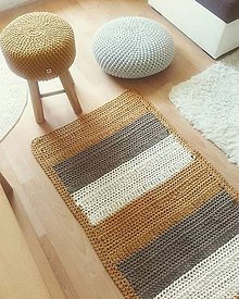 Úžitkový textil - Háčkovaný koberec v zemitých tónoch - 11888213_