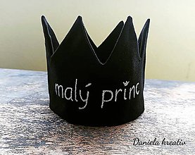 Detské čiapky - Korunka "malý princ", malá princezná - 11889812_