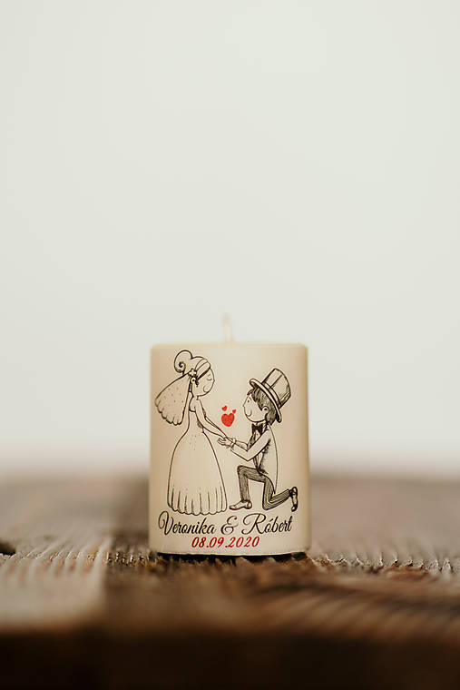 Menovka alebo darček pre svadobčanov - Sviečka - Vzor č.85