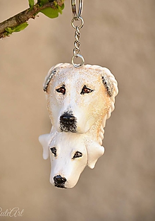 Kľúčenky - Kľúčenka DUO - s podobami dvoch psov podľa fotografie - 11894693_