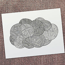 Papiernictvo - Oblak - relaxačná omaľovánka (vlnový) - 11896393_
